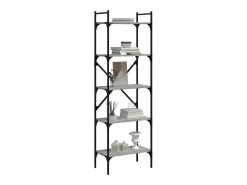 Fredrikstad Librería de 5 estantes madera gris Sonoma 56x31,5x174 cm