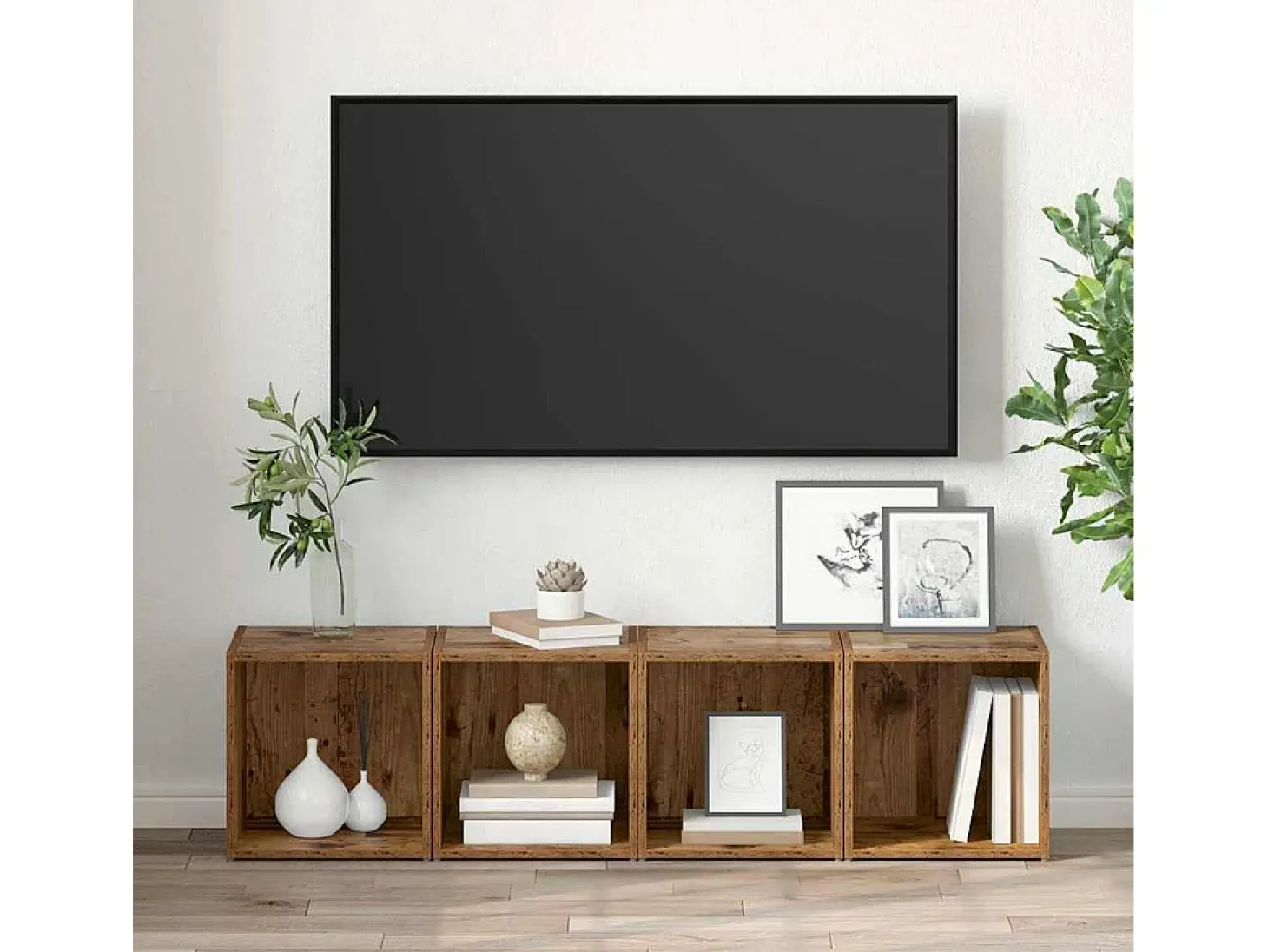 Gabinete de TV 2 pcs Marrón 37 x 35 x 37 cm