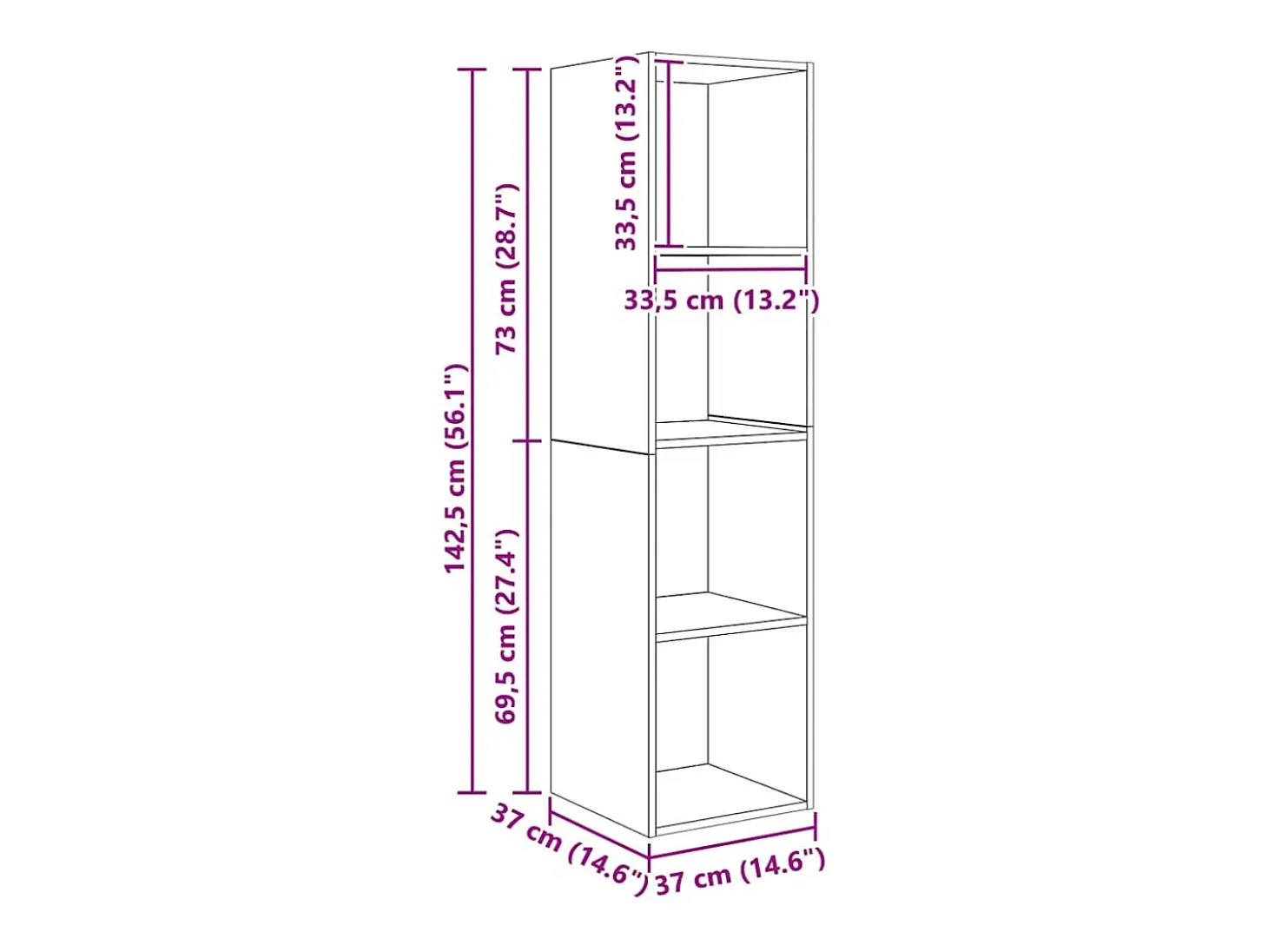 Gabinete de TV 2 pcs Marrón 37 x 37 x 142.5 cm