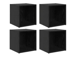 Gabinete de TV 4 pcs Negro 37 x 35 x 37 cm Madera contrachapada