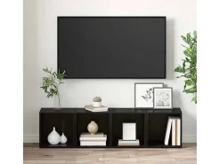 Gabinete de TV 4 pcs Negro 37 x 35 x 37 cm Madera contrachapada