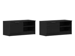 Gabinete de TV 2 pcs Negro 80 x 35 x 36.5 cm