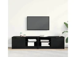 Gabinete de TV 2 pcs Negro 80 x 35 x 36.5 cm