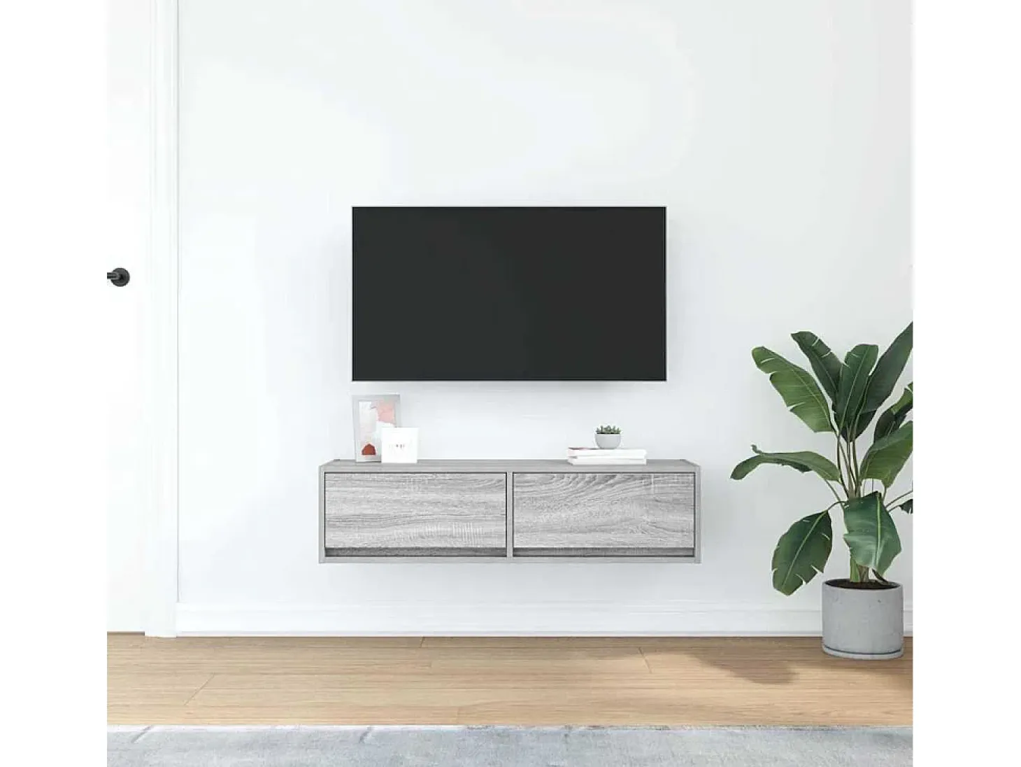 Gabinete de TV con cajón Gris sonoma 100 x 31 x 25.5 cm