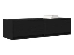 Gabinete de TV con cajón Roble negro 100 x 31 x 25.5 cm