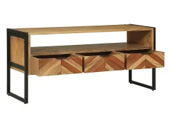 Gabinete de TV Marrón 100 x 35 x 50 cm Madera maciza de Acacia