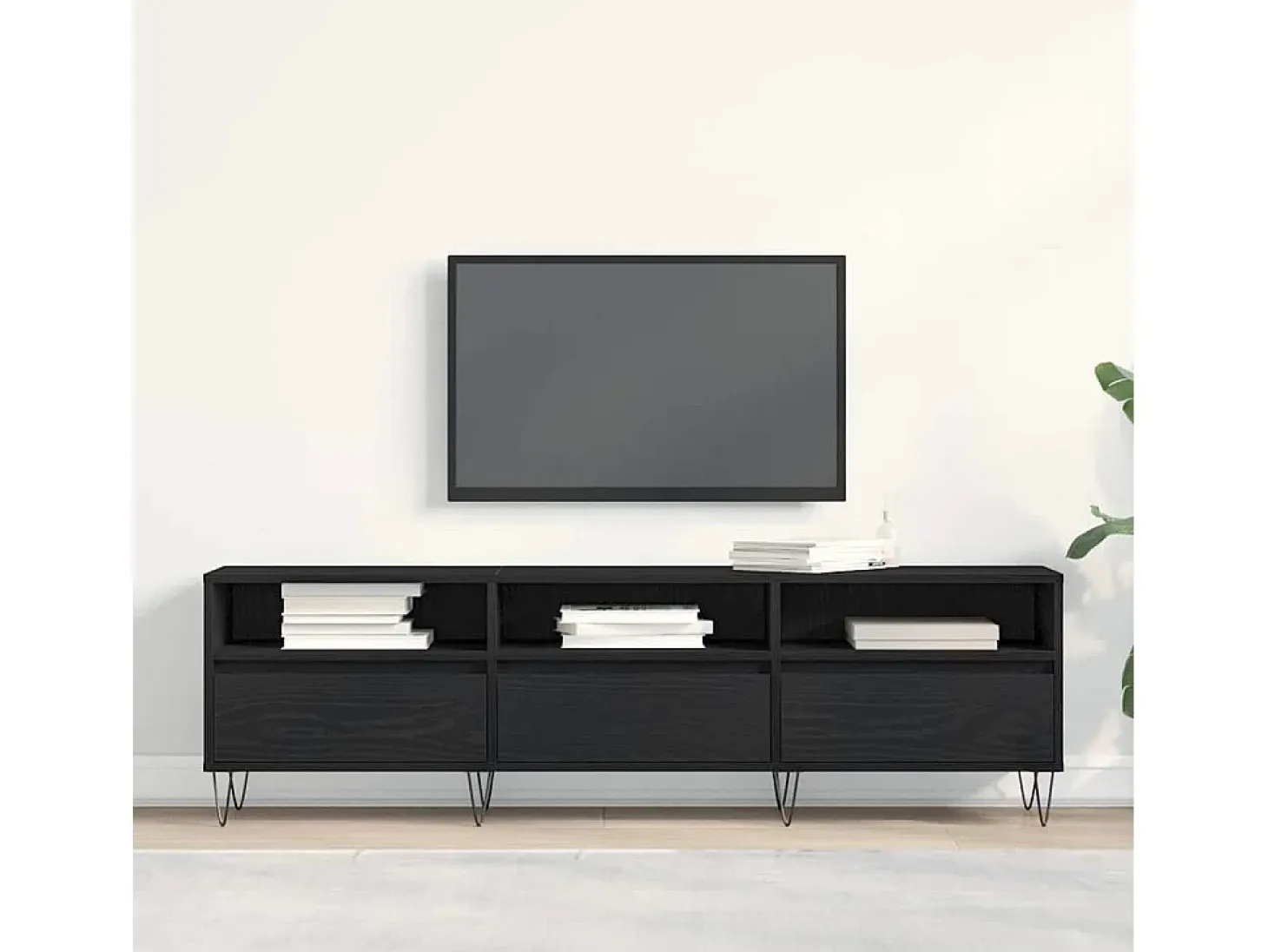 Gabinete de TV Roble negro 150 x 30 x 44.5 cm