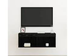 Gabinete de TV Roble Negro 80 x 30 x 30 cm Madera contrachapada