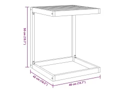 Garden Furniture - Mesa en forma de C madera maciza de acacia 42x40x50 cm