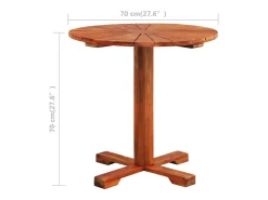 Garden Furniture - Mesa para terraza bistró madera maciza de acacia 70x70 cm