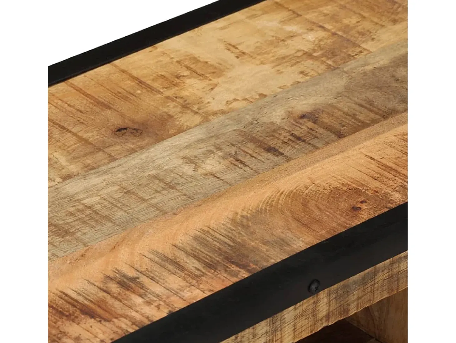 Garden Furniture - Mueble para TV de madera maciza de mango rugosa 110x31x46 cm