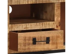 Garden Furniture - Mueble para TV de madera maciza de mango rugosa 110x31x46 cm