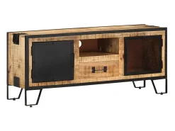 Garden Furniture - Mueble para TV de madera maciza de mango rugosa 110x31x46 cm