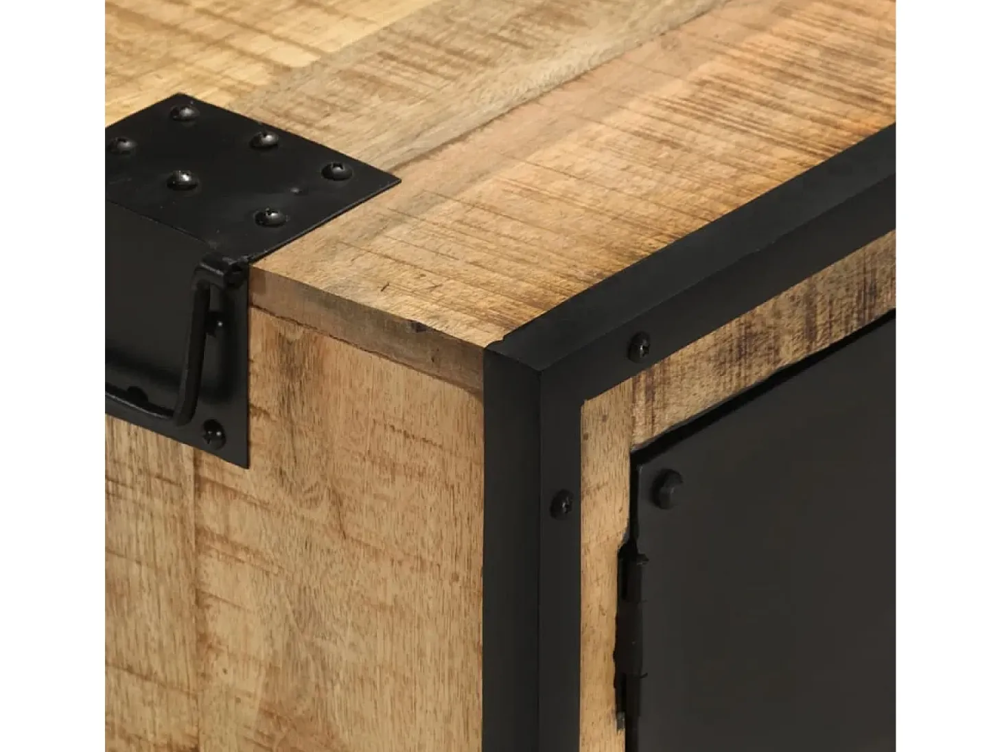 Garden Furniture - Mueble para TV de madera maciza de mango rugosa 110x31x46 cm
