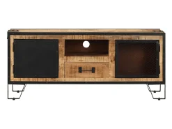 Garden Furniture - Mueble para TV de madera maciza de mango rugosa 110x31x46 cm