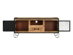 Garden Furniture - Mueble para TV de madera maciza de mango rugosa 110x31x46 cm