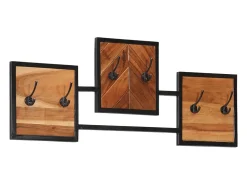 Garden Furniture - Perchero de pared madera maciza de acacia y erro 90x1x35 cm