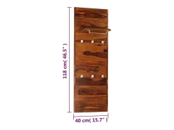 Garden Furniture - Perchero de madera maciza de acacia 118x40 cm