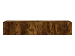 Gerben Muebles TV de pared luces LED 2 uds roble ahumado 80x35x31 cm