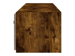 Gerben Muebles TV de pared luces LED 2 uds roble ahumado 80x35x31 cm