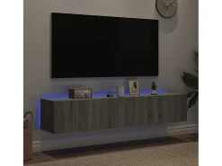 Gerben Muebles TV de pared con luces LED 2 uds gris Sonoma 80x35x31 cm