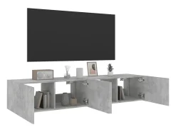 Gerben Muebles TV de pared luces LED 2 uds gris hormigón 80x35x31 cm