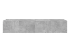 Gerben Muebles TV de pared luces LED 2 uds gris hormigón 80x35x31 cm
