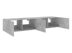 Gerben Muebles TV de pared luces LED 2 uds gris hormigón 80x35x31 cm