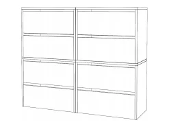 Gran Mueble Zapatero 120x36x100 cm Gris 20 pares – Estantería Alta de Almacenamiento para la Entrada