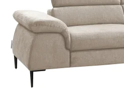 Gran sofá cama rinconera derecha de terciopelo beige SEPINA de Pascal Morabito