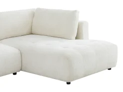 Gran sofá panorámico rinconero izquierdo en chenilla beige CELARO