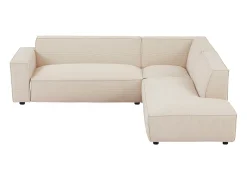 Gran sofá rinconera derecha de pana beige BORORE
