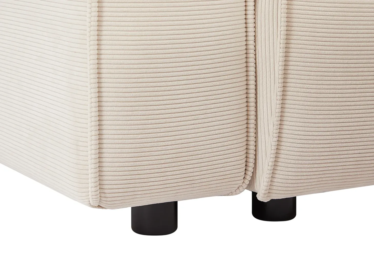Gran sofá rinconera derecha de pana beige BORORE