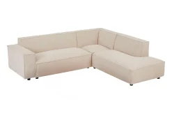 Gran sofá rinconera derecha de pana beige BORORE
