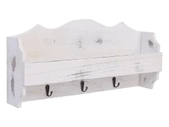 Gryfel Perchero de pared de madera blanco 50x10x23 cm