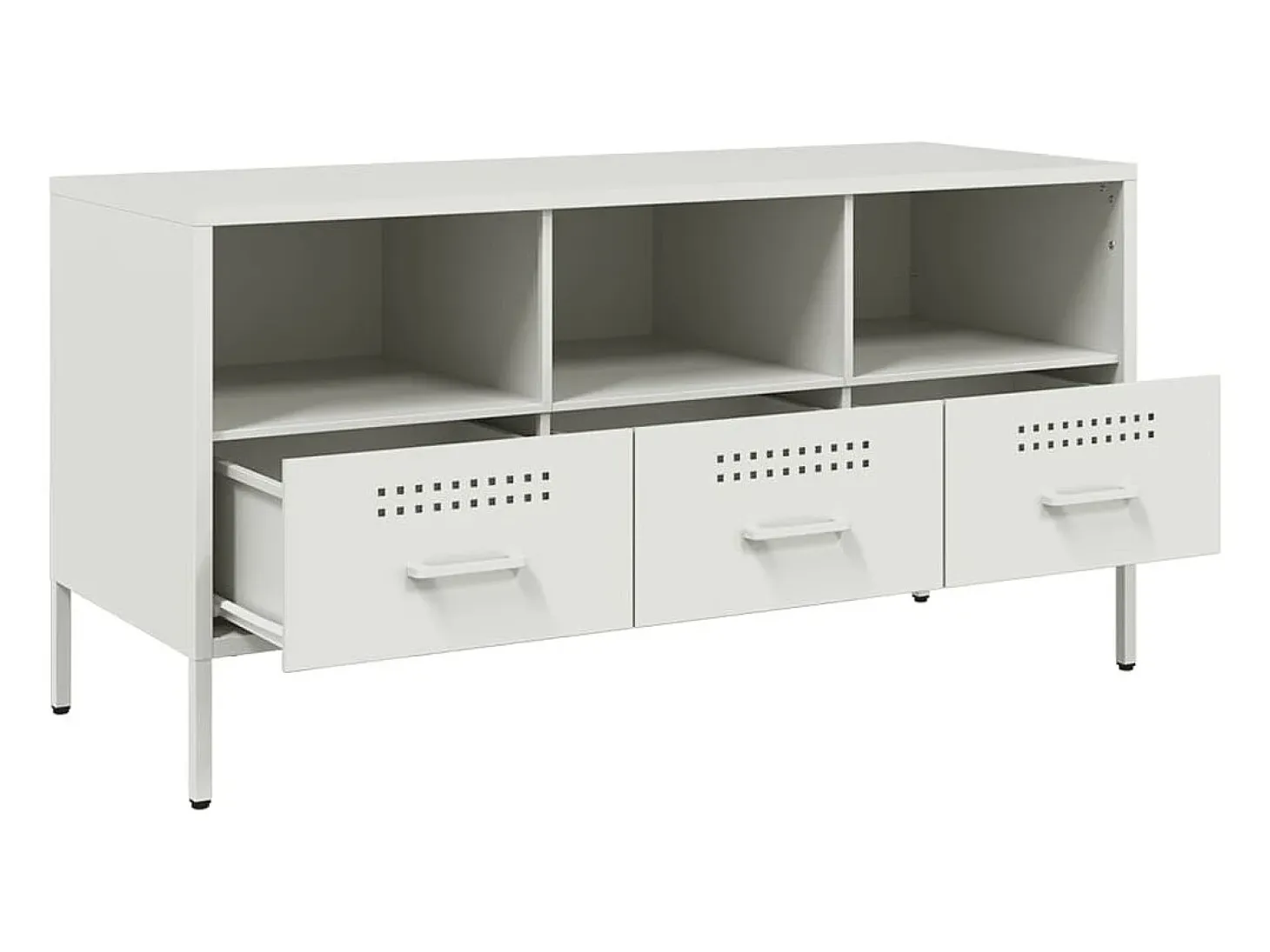 Gryln Mueble para TV acero blanco 100,5x39x50,5 cm