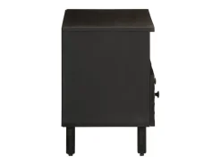 Gudven Mueble de TV madera maciza de mango negro 70x33x46 cm