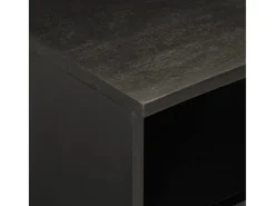 Gudven Mueble de TV madera maciza de mango negro 70x33x46 cm