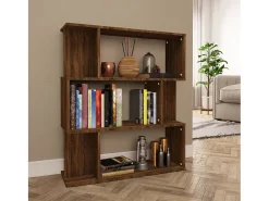 Gyran Estantería/Biombo madera contrachapada marrón roble 80x24x96 cm