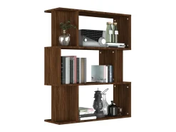 Gyran Estantería/Biombo madera contrachapada marrón roble 80x24x96 cm
