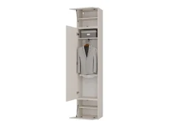 HAGA - Conjunto de entrada con 2 armarios + 2 percheros de 6 ganchos + banco 200x35x238 cm - beige cachemira