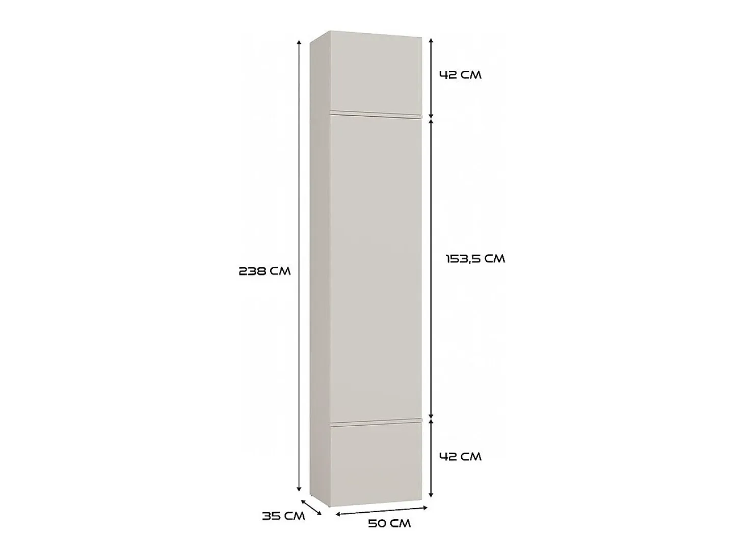 HAGA - Perchero de 3 ganchos y armario - Vestíbulo con asiento 238x100x35 cm - Beige cachemira