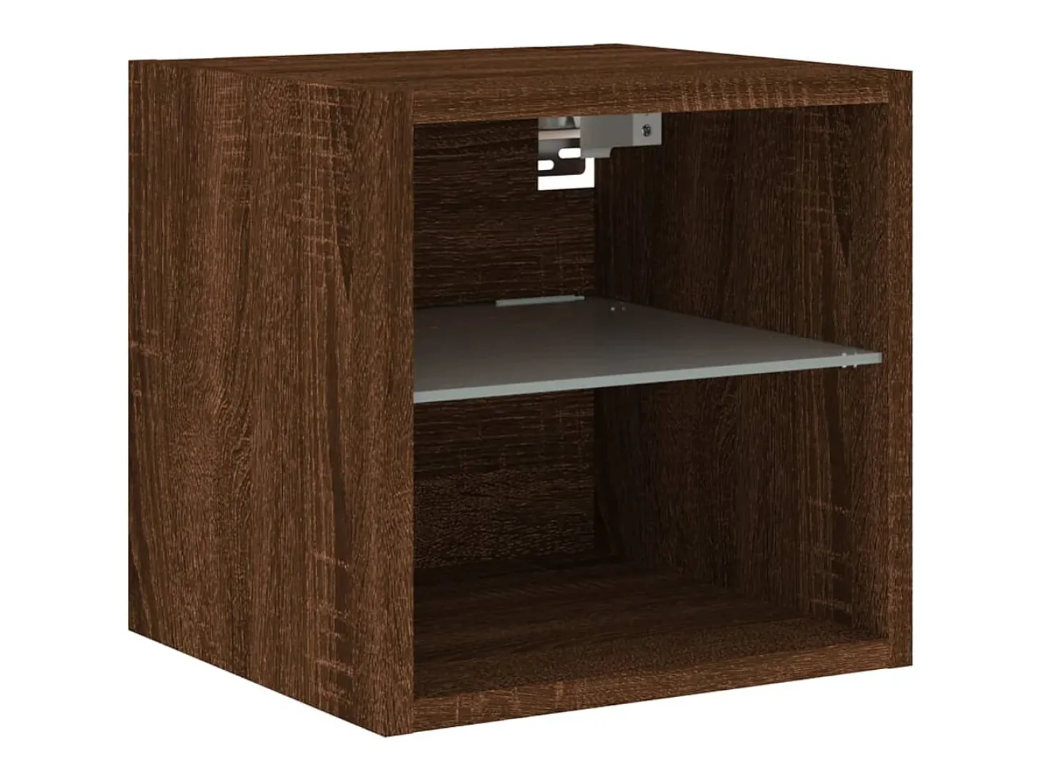Hans Muebles TV de pared luces LED 2 uds roble marrón 30x28,5x30 cm