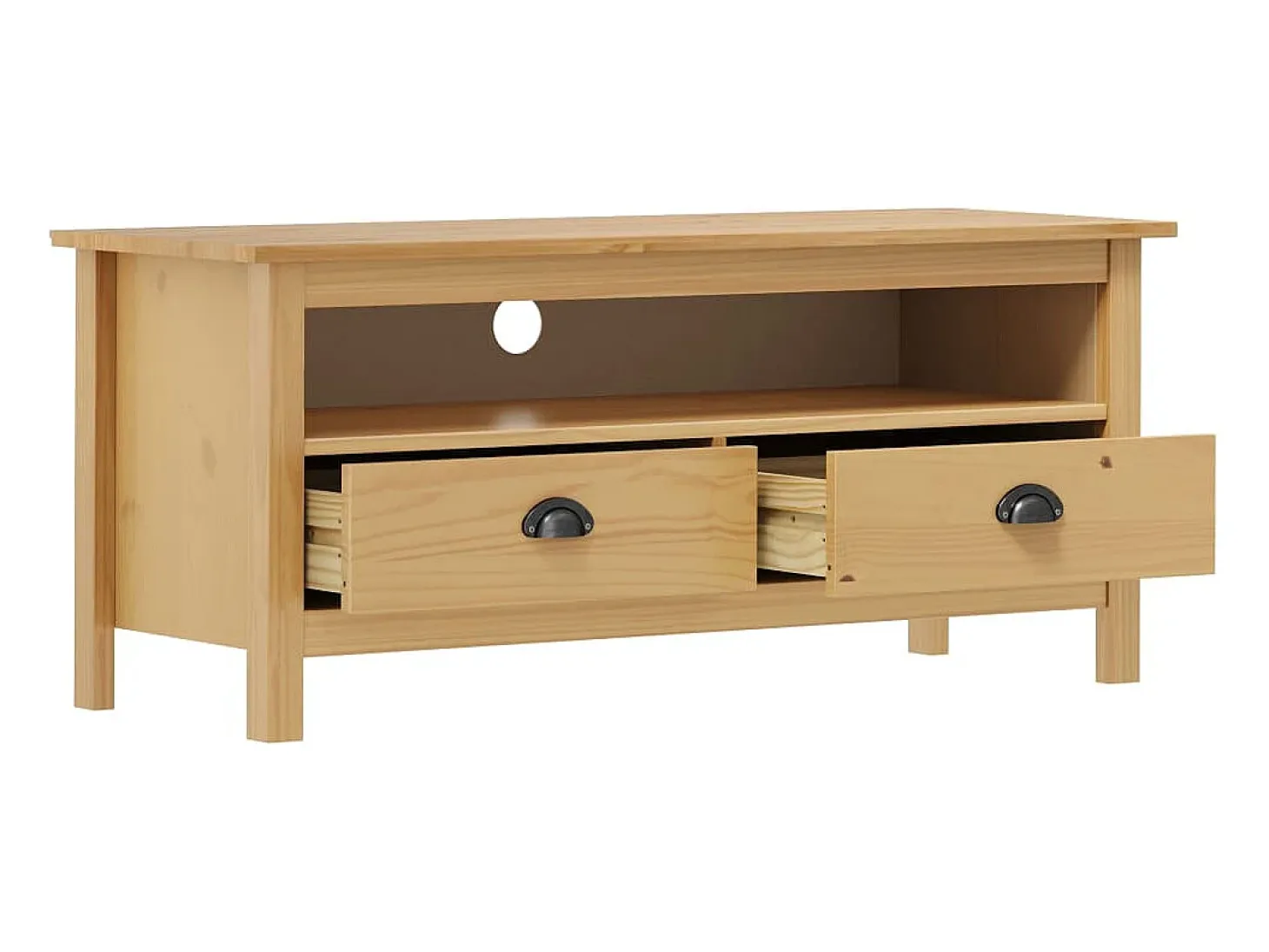 Heidi Mueble de TV ll madera maciza pino marrón miel 110x40x47 cm