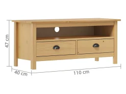 Heidi Mueble de TV ll madera maciza pino marrón miel 110x40x47 cm