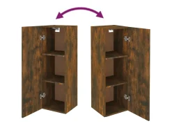 Hoeselt Muebles para TV 2 uds madera roble ahumado 30,5x30x90 cm