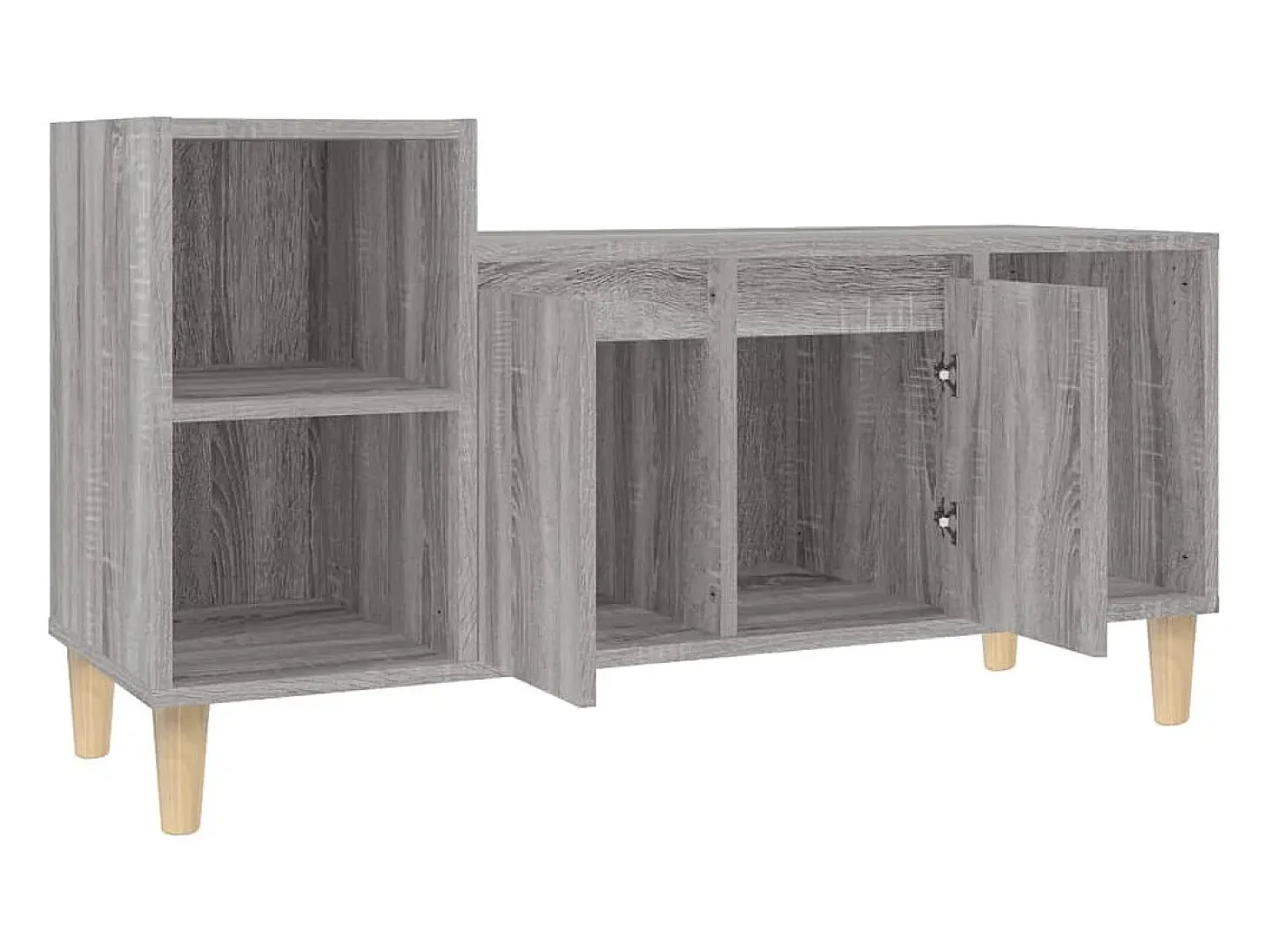 Ibtihal Mueble de TV madera contrachapada gris Sonoma 100x35x55 cm