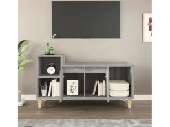 Ibtihal Mueble de TV madera contrachapada gris Sonoma 100x35x55 cm