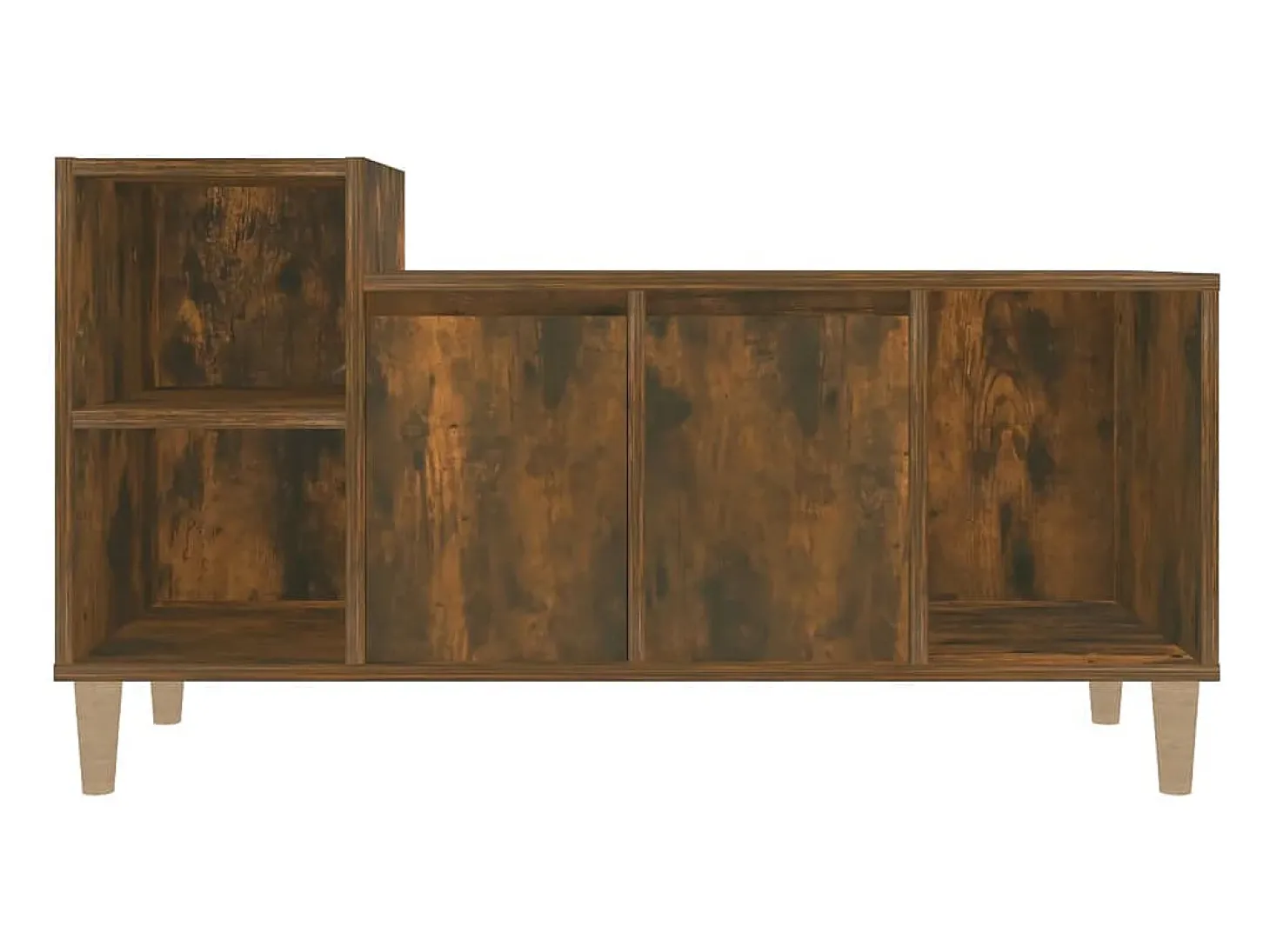 Ibtihal Mueble para TV madera contrachapada roble ahumado 100x35x55 cm