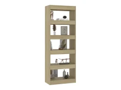 Ikram Estantería/divisor madera ingeniería roble Sonoma 60x30x166 cm